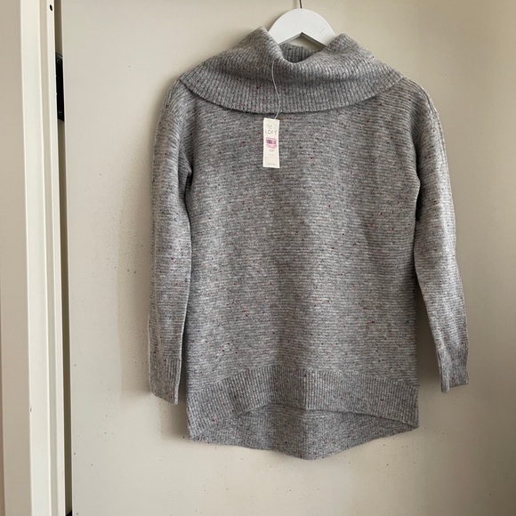 LOFT Petites Grey Ribbed Turtleneck - Picture 3 of 5